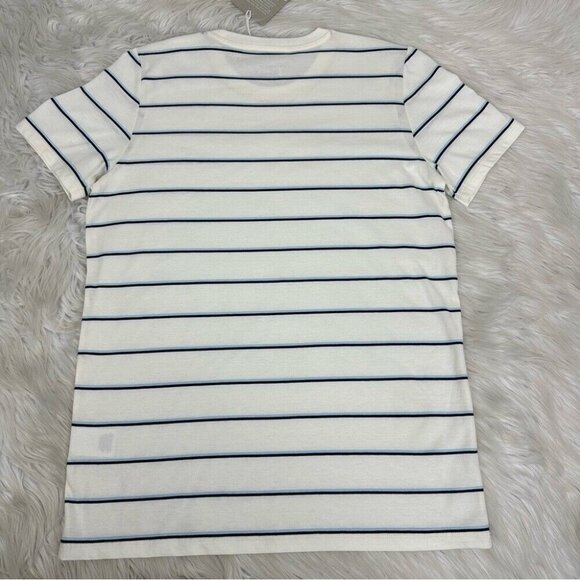 Everlane Women's NWT White Blue Striped The Organic Cotton Crew Neck Tee Med/C36 - Picture 6 of 12